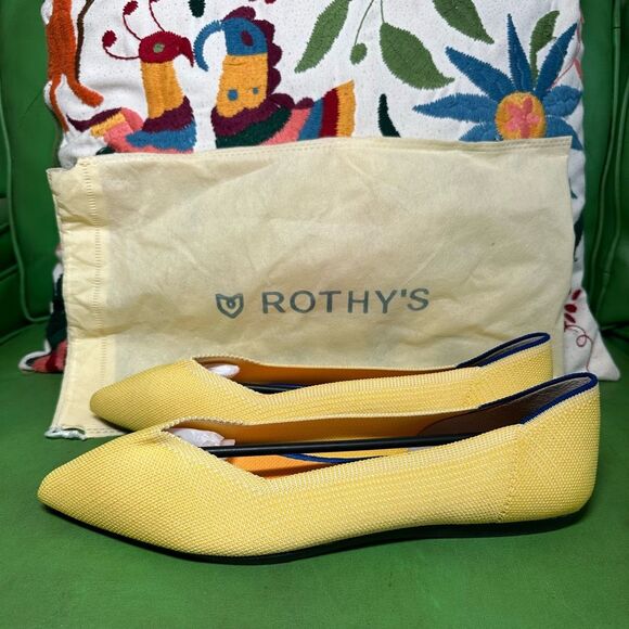Rothy’s The Point Yellow Marigold Flats Sz 10 - Picture 8 of 8